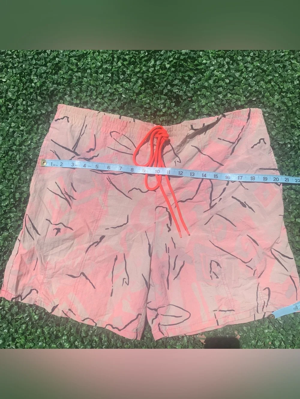 Vintage Pro Spirt Pink & Brown Abstract Board Shorts - needs elastic repair